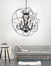 Load image into Gallery viewer, 12 Light Up Chandelier with Brown finish