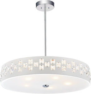 5 Light Down Chandelier with White finish