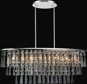 8 Light Down Chandelier with Chrome finish