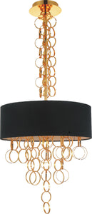 4 Light Drum Shade Chandelier with Gold finish