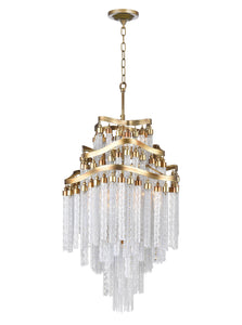 10 Light Down Chandelier with Gold finish