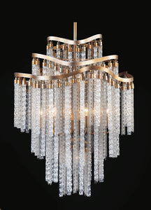 14 Light Down Chandelier with Gold finish