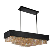 Load image into Gallery viewer, 10 Light Drum Shade Chandelier with Black finish