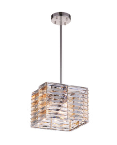 4 Light Down Mini Chandelier with Bright Nickel finish