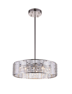 12 Light Down Chandelier with Bright Nickel finish