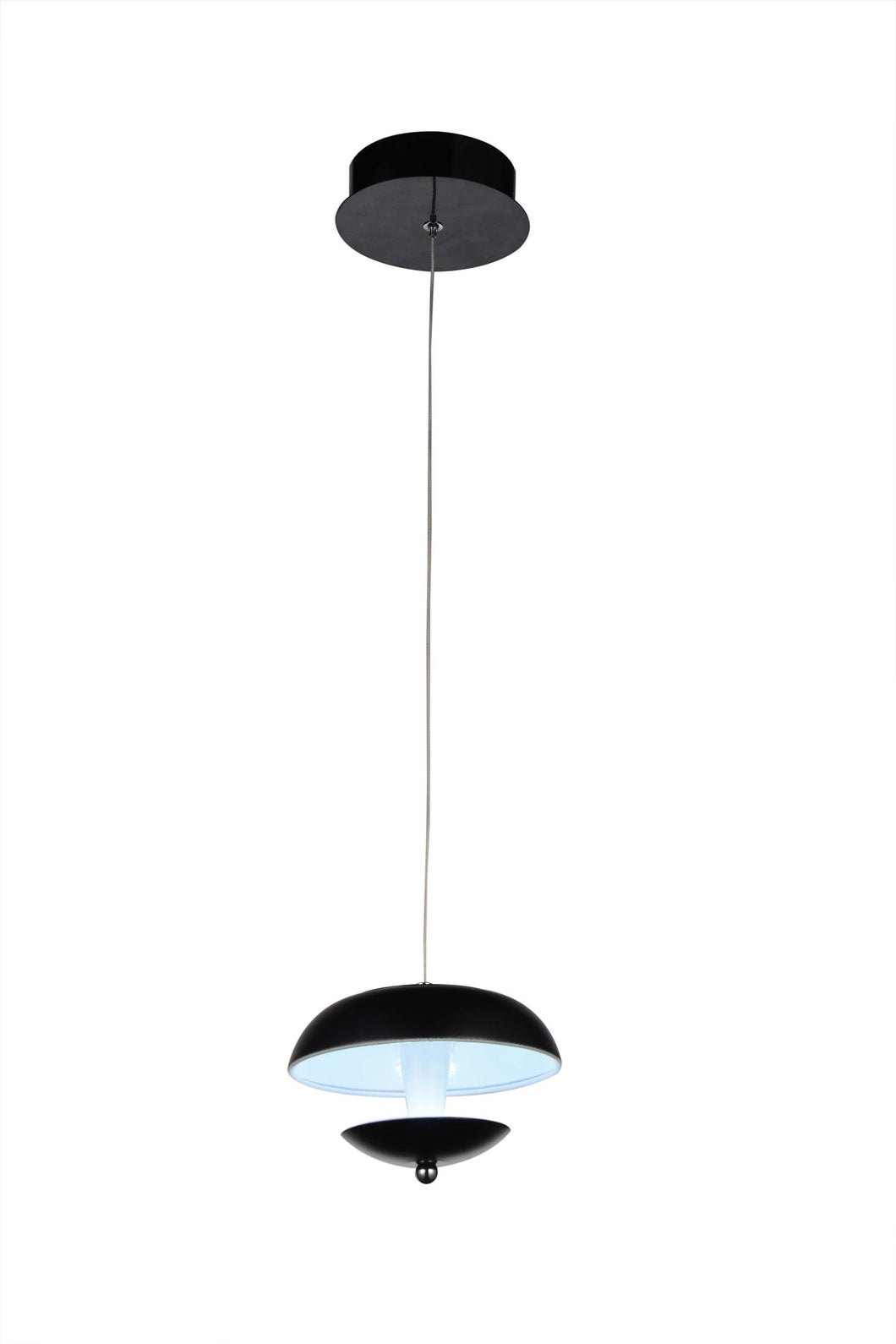 LED Down Mini Pendant with Black & White finish