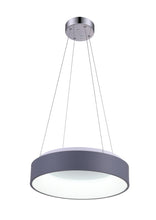 Load image into Gallery viewer, LED Drum Shade Pendant with Gray &amp; White finish