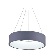 Load image into Gallery viewer, LED Drum Shade Pendant with Gray &amp; White finish