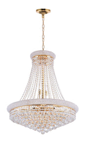 18 Light Down Chandelier with Gold finish