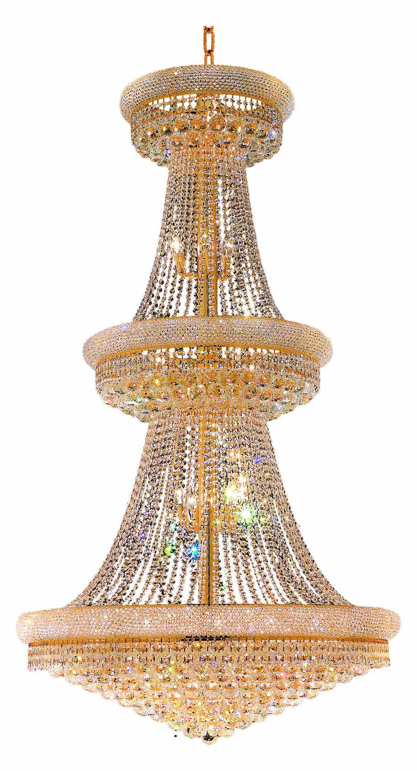 32 Light Down Chandelier with Gold finish