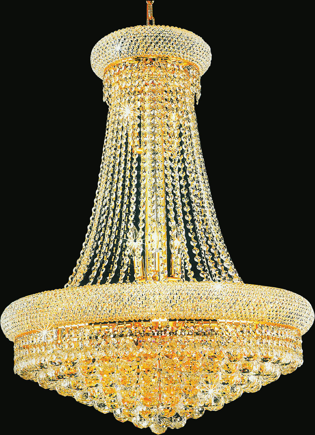 19 Light Down Chandelier with Gold finish