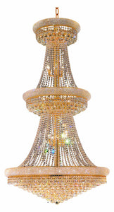 38 Light Down Chandelier with Gold finish