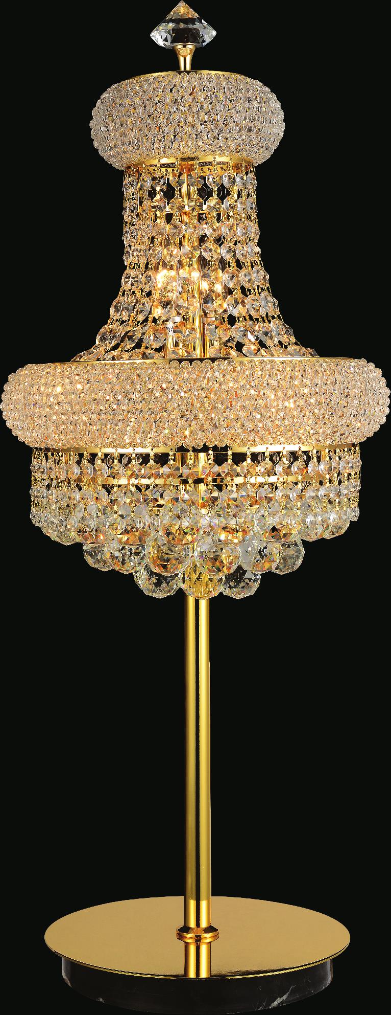 6 Light Table Lamp with Gold finish