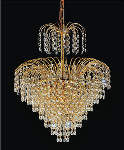 8 Light Down Chandelier with Gold finish