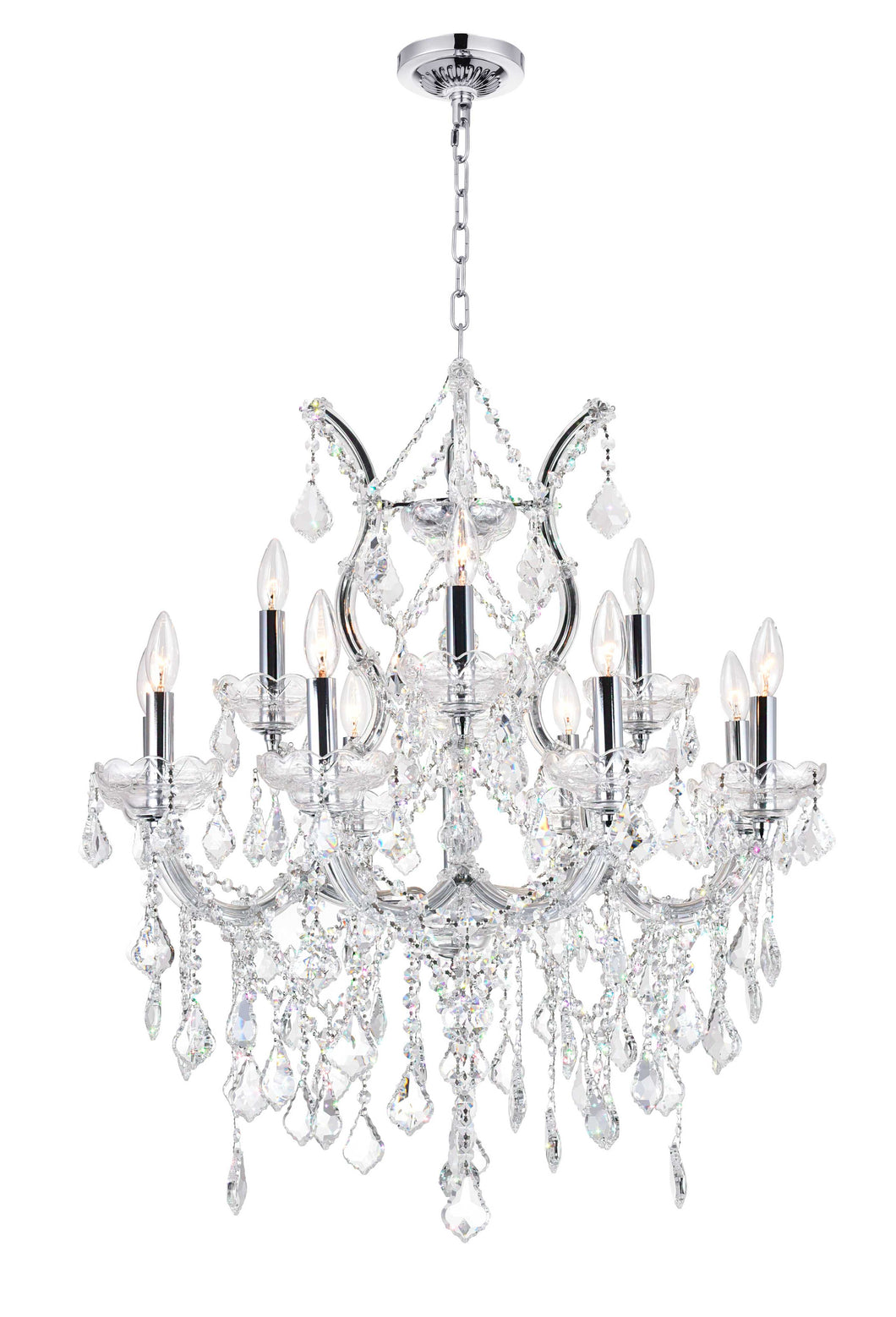 13 Light Up Chandelier with Chrome finish