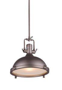 1 Light Down Pendant with Gray finish