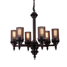 Load image into Gallery viewer, 6 Light Up Chandelier with Rust finish