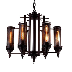 6 Light Up Chandelier with Rust finish