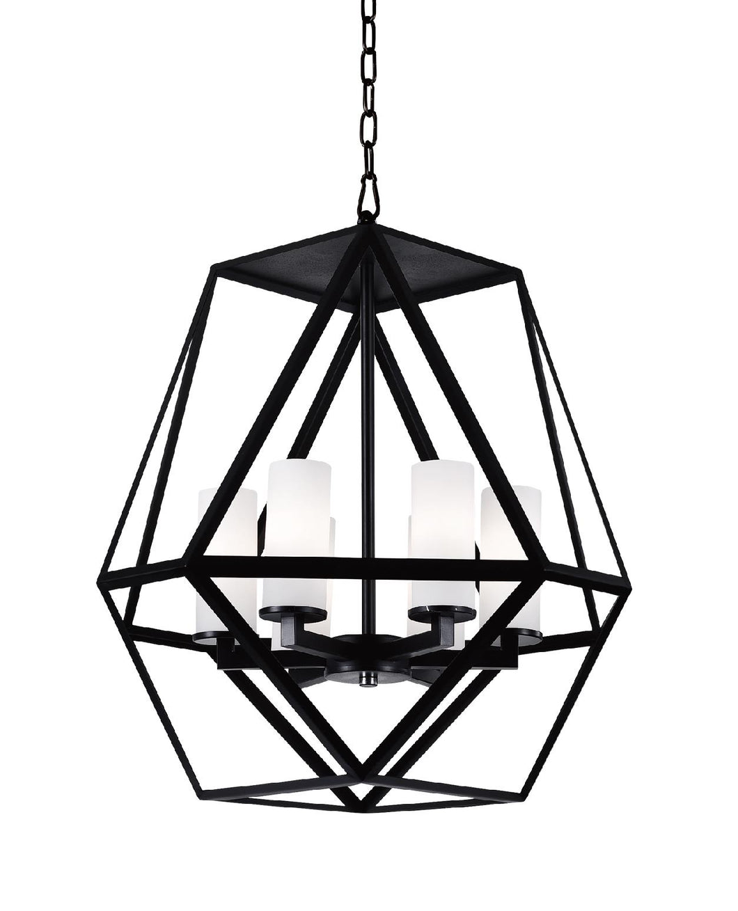 6 Light Candle Chandelier with Black finish