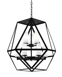 9 Light Candle Chandelier with Black finish