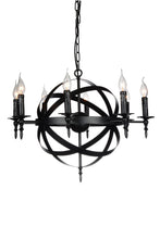 Load image into Gallery viewer, 8 Light Up Chandelier with Black finish