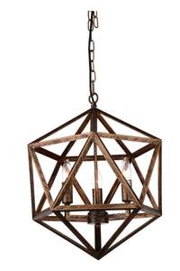 4 Light Up Pendant with Antique forged copper finish