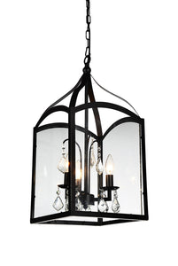 3 Light Up Chandelier with Black finish