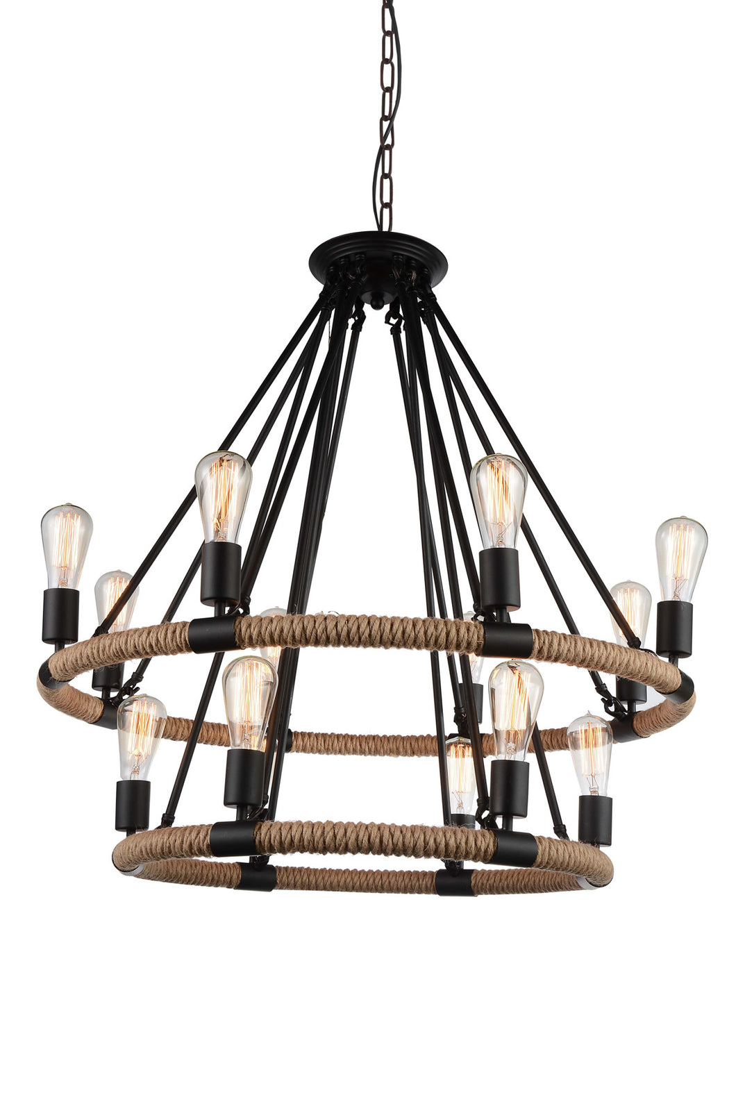 14 Light Up Chandelier with Black finish