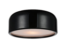 Load image into Gallery viewer, 2 Light Drum Shade Flush Mount with Black finish