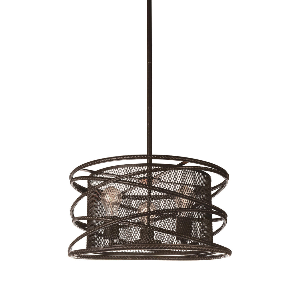 3 Light Up Chandelier with Brown finish