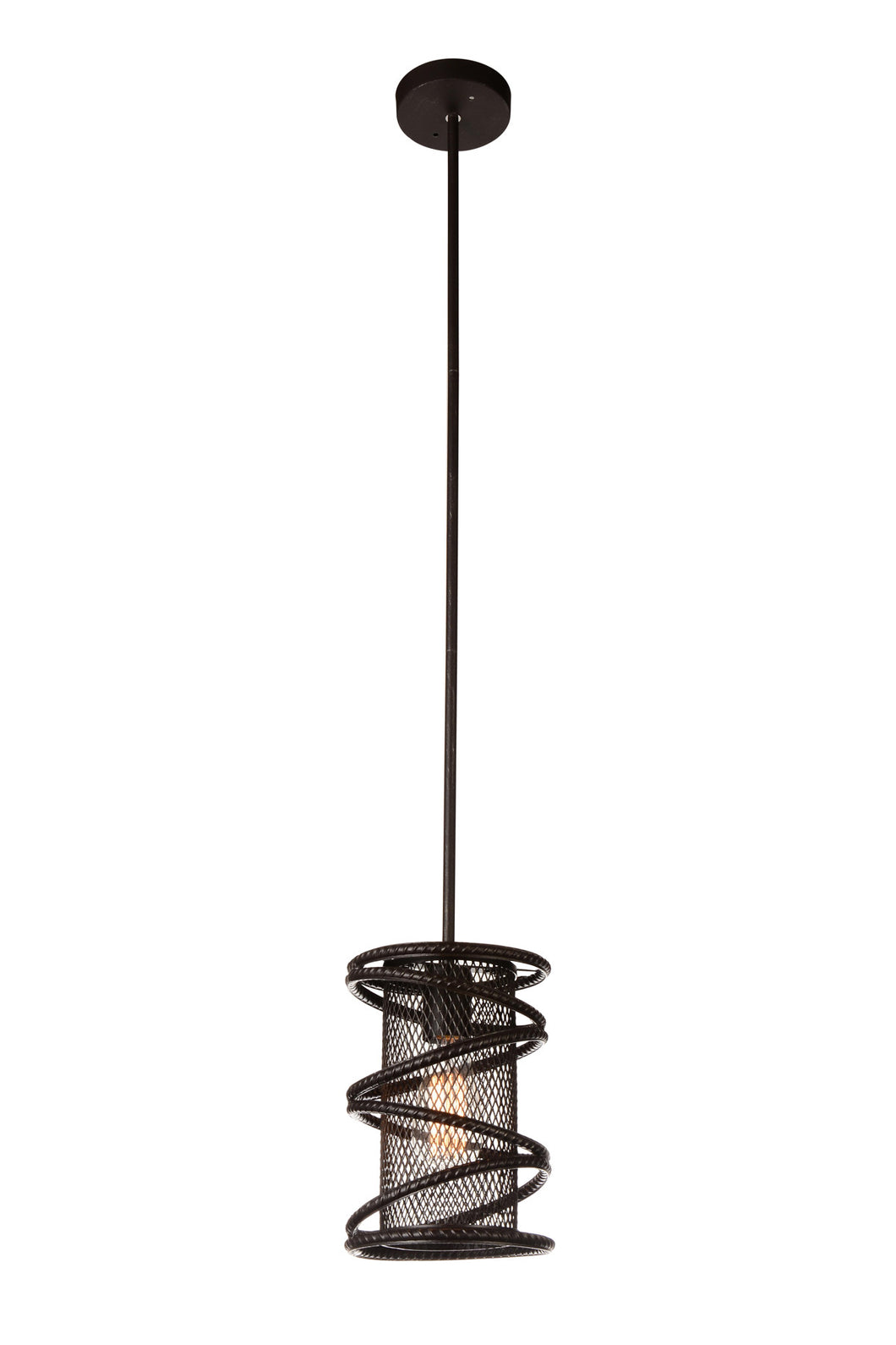 1 Light Down Mini Pendant with Brown finish
