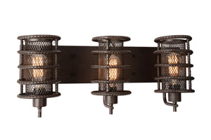 3 Light Wall Sconce with Brown finish