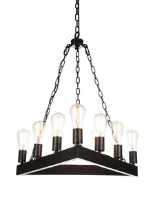 9 Light Up Chandelier with Rust finish