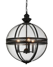 Load image into Gallery viewer, 3 Light Up Chandelier with Black finish