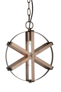 1 Light Down Pendant with Brown finish