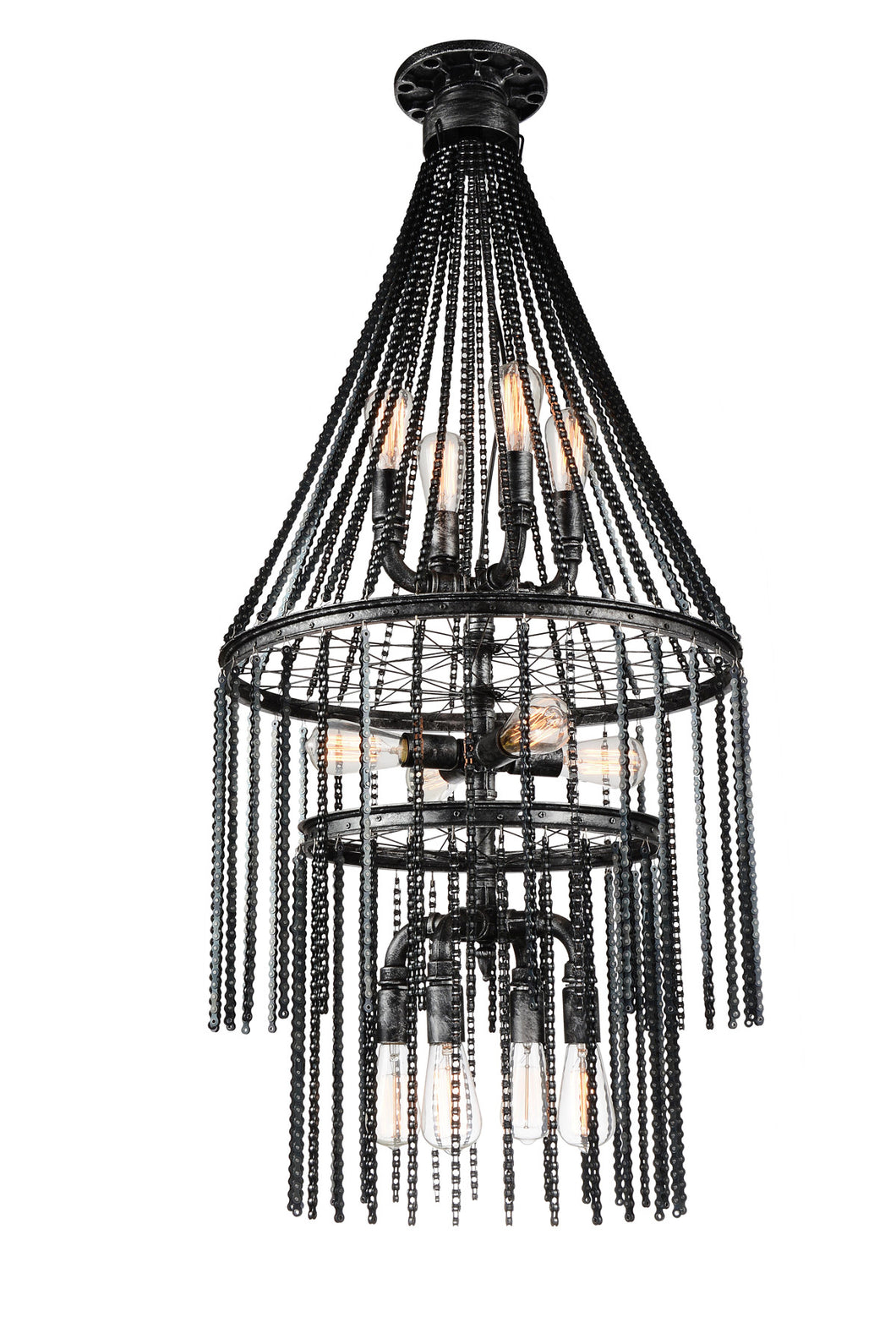12 Light  Chandelier with Gray finish