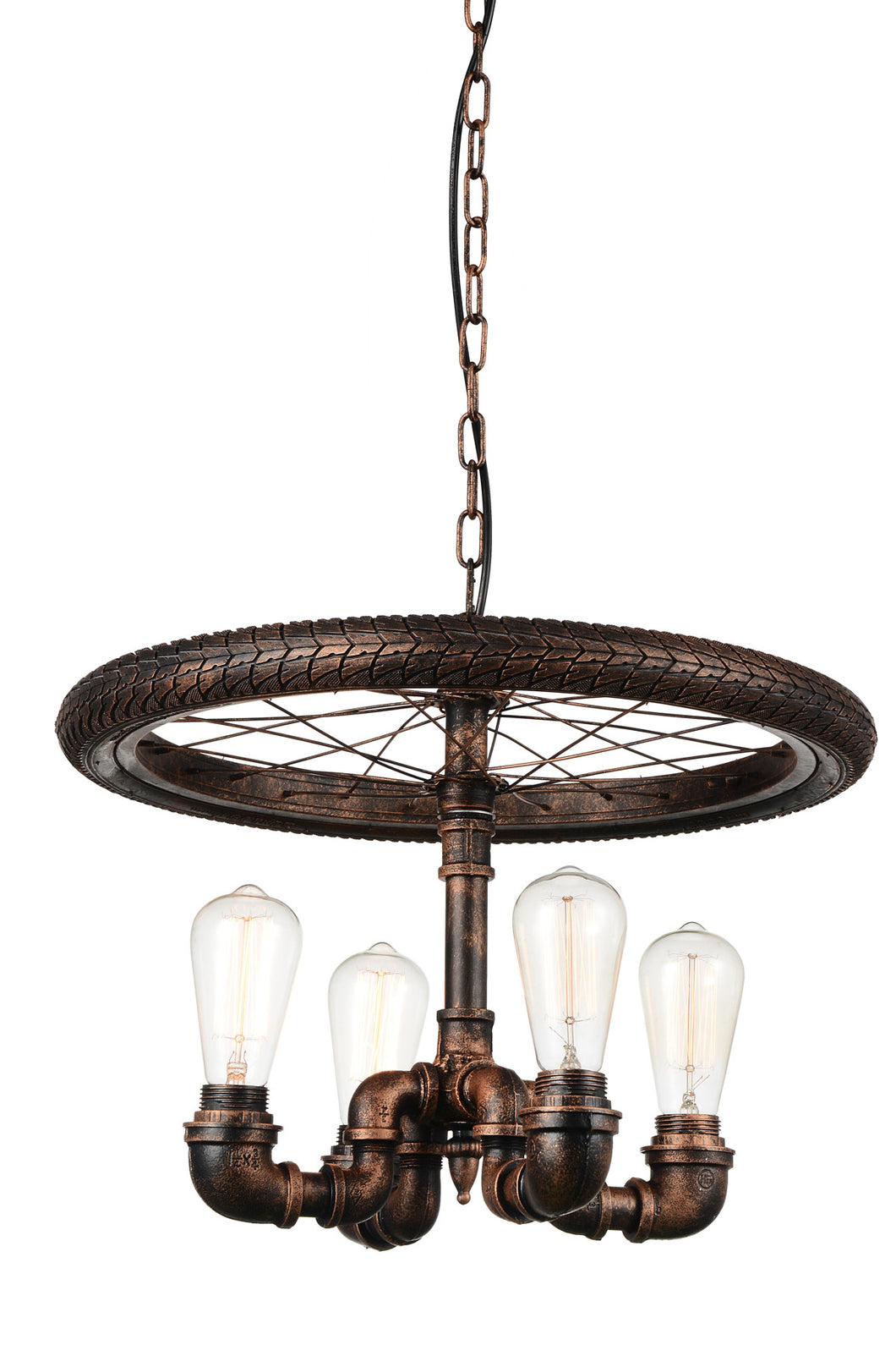4 Light Up Chandelier with Blackened Copper finish