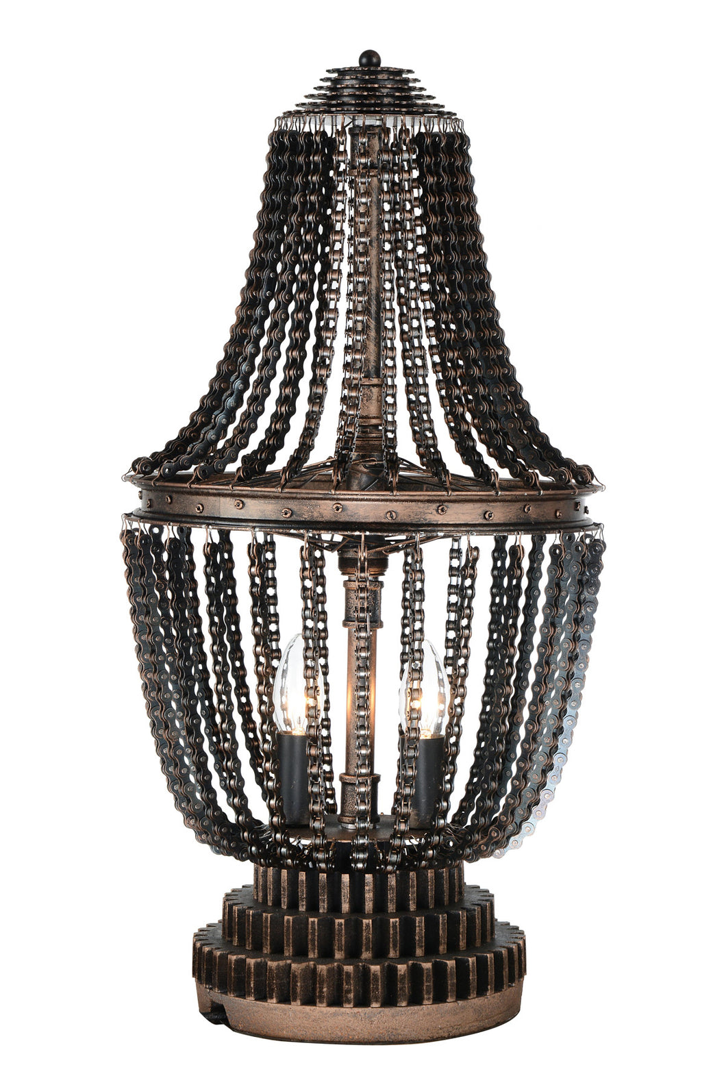 2 Light Table Lamp with Antique Bronze finish