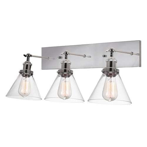 3 Light Wall Sconce with Polished Nickel finish