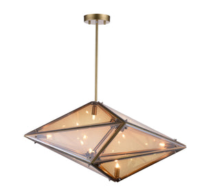 8 Light  Pendant with Champagne finish