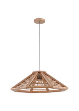 Load image into Gallery viewer, 1 Light Down Pendant with Black &amp; Wood finish