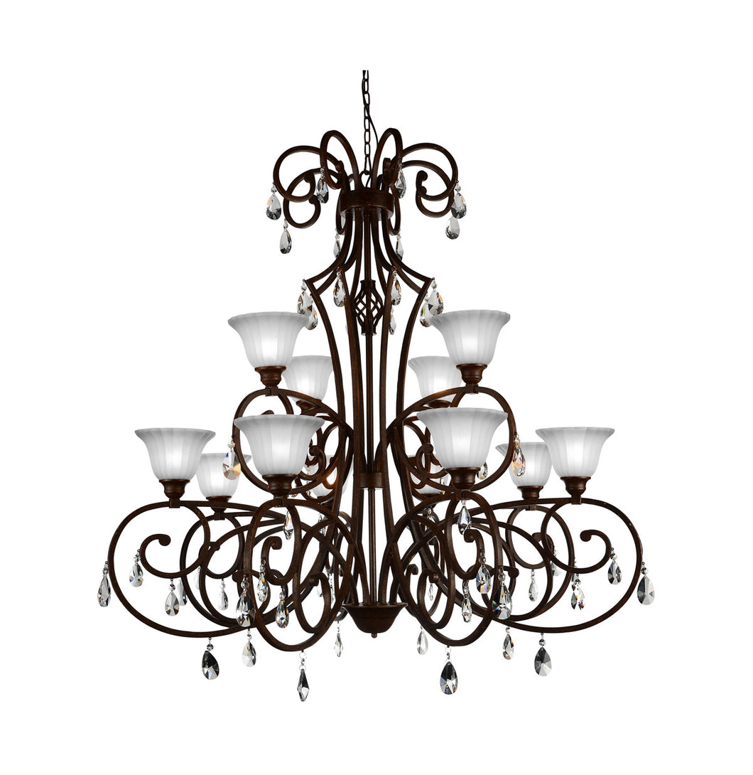 12 Light Candle Chandelier with Dark Bronze finish