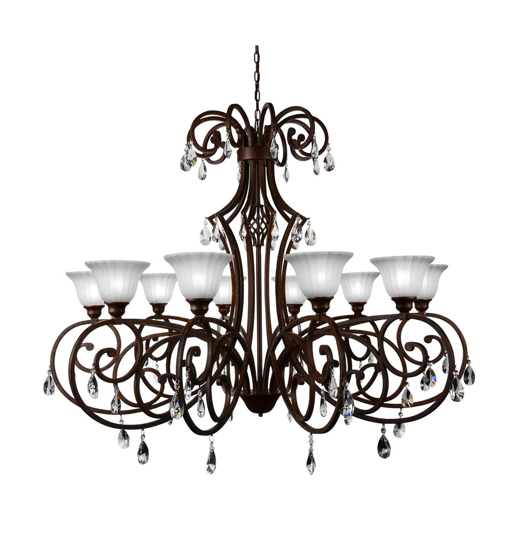 10 Light Candle Chandelier with Dark Bronze finish