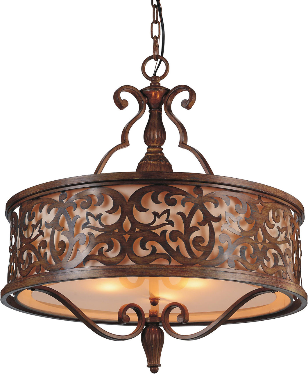 5 Light Drum Shade Chandelier with Brushed Chocolate finish