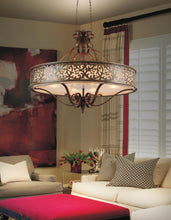 Load image into Gallery viewer, 6 Light Drum Shade Chandelier with Brushed Chocolate finish