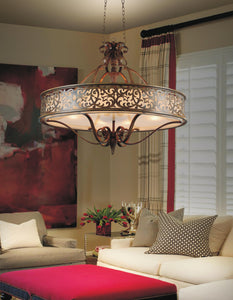 6 Light Drum Shade Chandelier with Brushed Chocolate finish