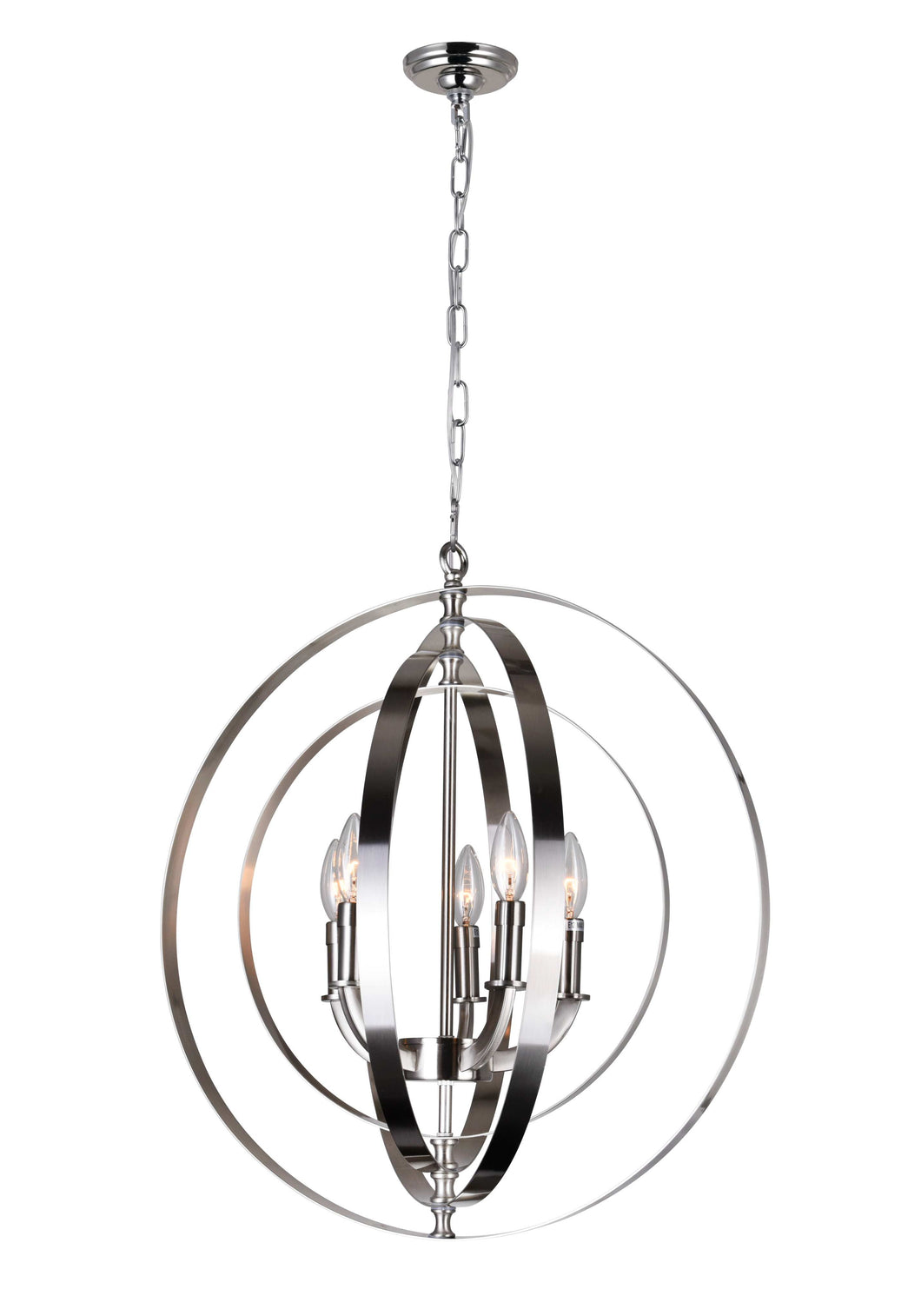 5 Light Up Chandelier with Satin Nickel finish