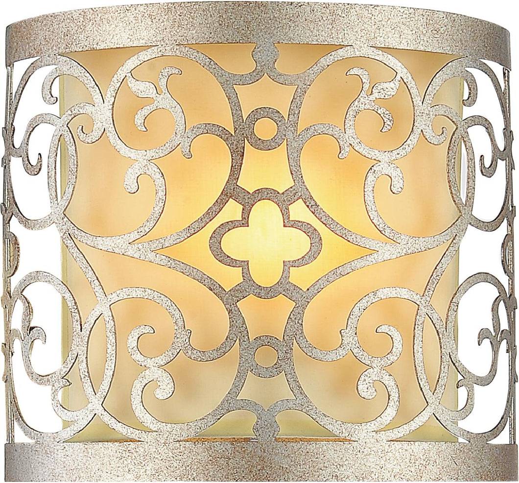 1 Light Wall Sconce with Rubbed Silver finish
