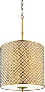 4 Light Drum Shade Chandelier with French Gold finish