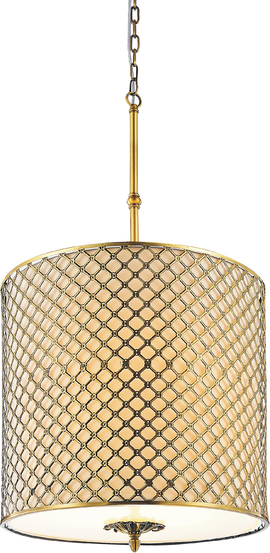 4 Light Drum Shade Chandelier with French Gold finish